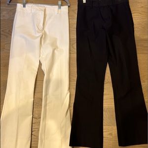 Derek Lam 10 Crosby, shorter bootleg crop, 2 Pair Cream & Black, Worn ONLY ONCE